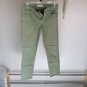 Loft green skinny crop jeans size 4/27